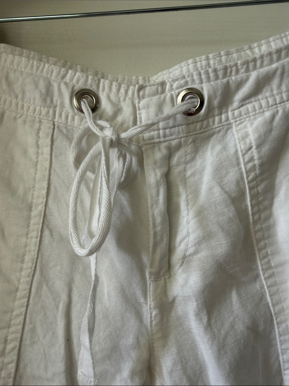 Banana Republic White Drawstring Linen-Blend Joggers - Picture 4 of 8